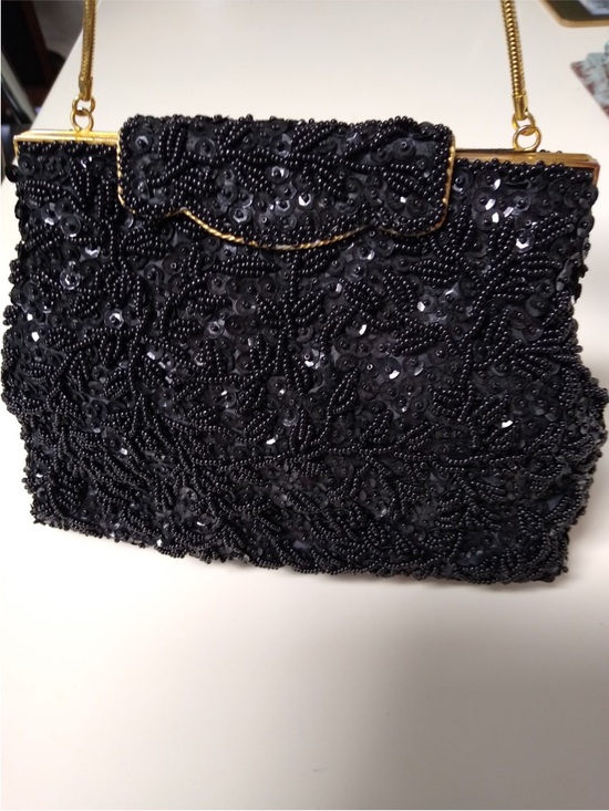 Hollywood Shaggee of California Handbags - Purse. Vintage Hollywood Beaded 1940’s evening bag. Dark black. Great condition.
